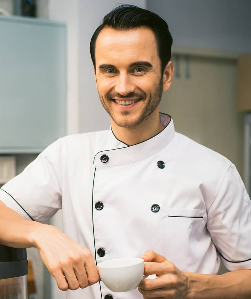 Catering Chef Drinking Coffee